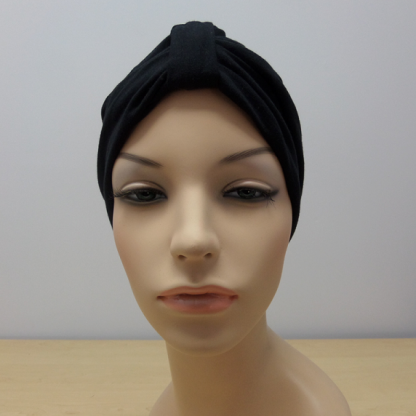 Black Classic Turban - front view