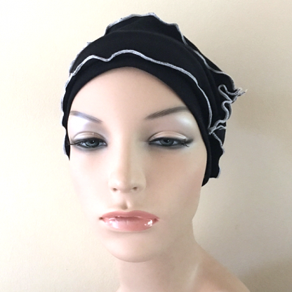 Black-and-White Inside-Out Beanie - front view