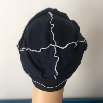 Inside-Out Beanie - Navy and White-2167