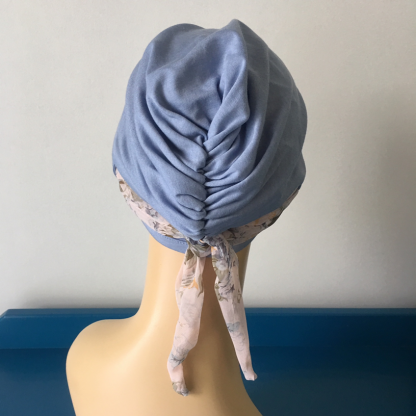 Blue Turban with Vintage scarf