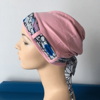 Landa Turban with Scarf - Dutsy Pink - Pastel floral scarf - A CANSA smart choice product
