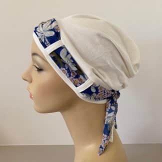 Landa Turban with Scarf – Ivory - Summer Floral scarf - A CANSA smart choice product